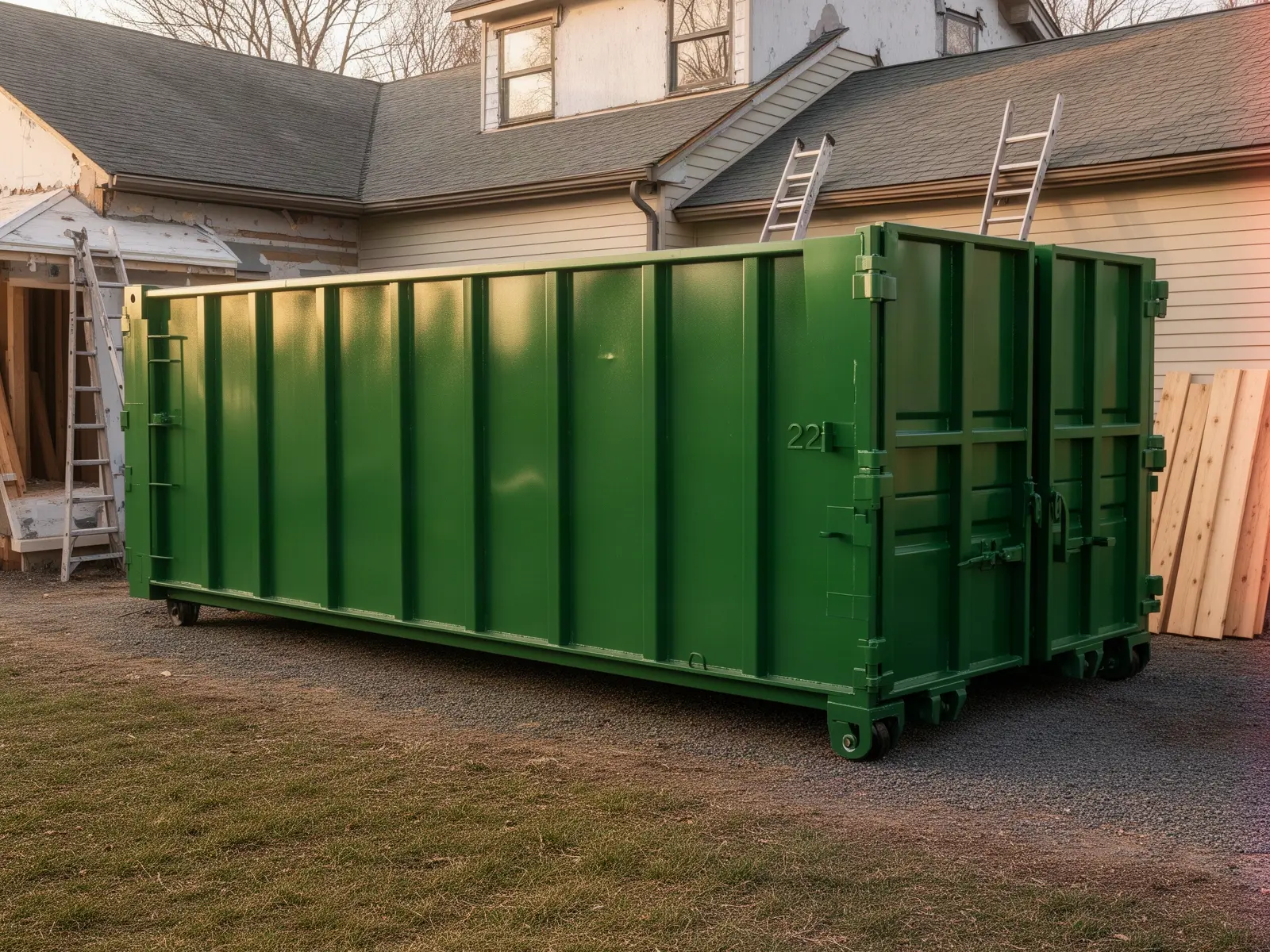 Roll-off dumpster from Lee Brothers Dumpster Rental in Alexandria, VA